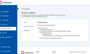 Jak sprawdzić ile mam punktów karnych? Na stronie "Kierowca i pojazdy" w mObywatel znajdziesz informacje o swoich punktach karnych.