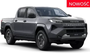 Nowy Toyota Hilux 2025 w szarym kolorze, gotowy na każdą przygodę. Nowoczesny design i moc w terenowym stylu.