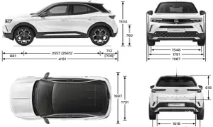 Opel Mokka wymiary: długość 4151 mm, szerokość 1791 mm, wysokość 1534 mm. Kompaktowy SUV idealny do miasta.