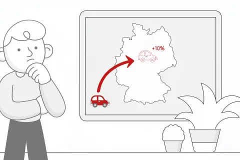 Zastanawiasz się nad akcyzą za samochód online? Mapa Niemiec pokazuje wzrost o 10% dla importowanego auta.