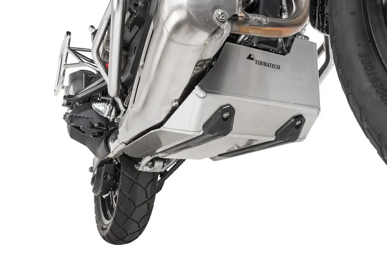 Osłona pod silnik motocykla Touratech, model efecta 95, chroniąca przed uderzeniami.