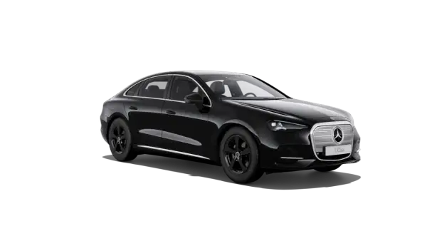 Elegancki, czarny mercedes sedan z nowoczesnym grillem i światłami LED.